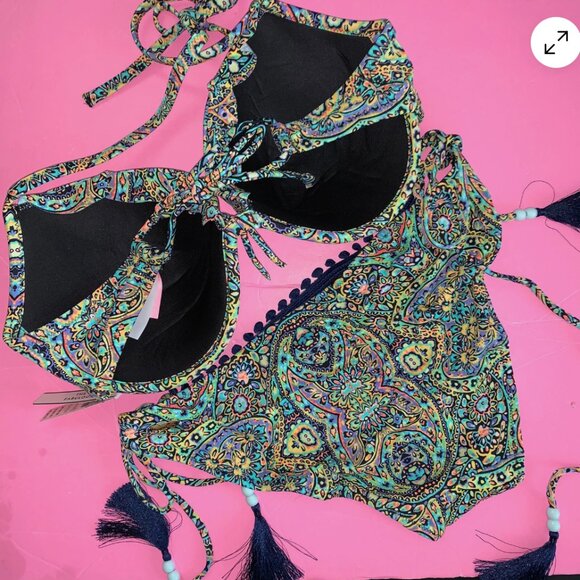 VS Tassel Teeny Bikini in Mosaic Garden - Picture 2 of 2